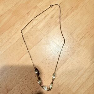 Women’s Gold and White Stone Necklace